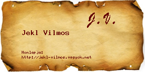 Jekl Vilmos névjegykártya